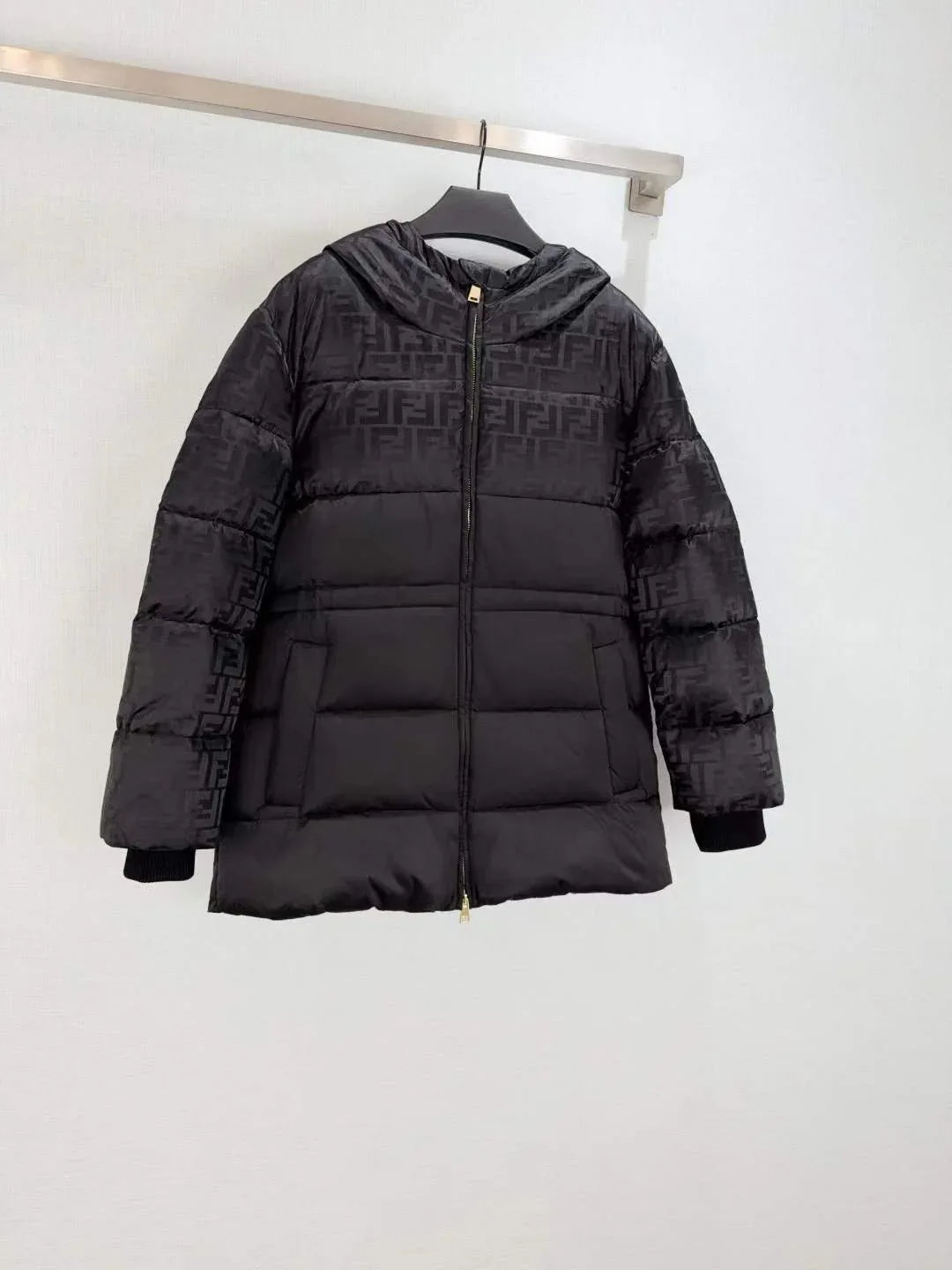 Unisex Quilted Longline Puffer Coat with Stand Collar and Secure Pockets - SenopekooCLO