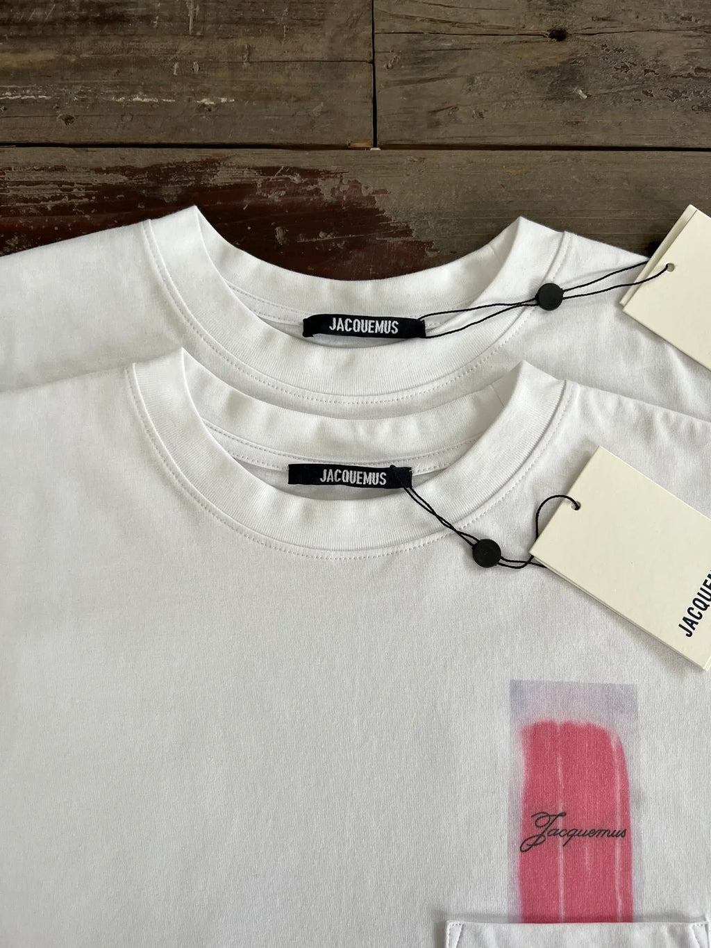 JACQUEMUS Men's Painted Pocket Detail Cotton T-Shirt