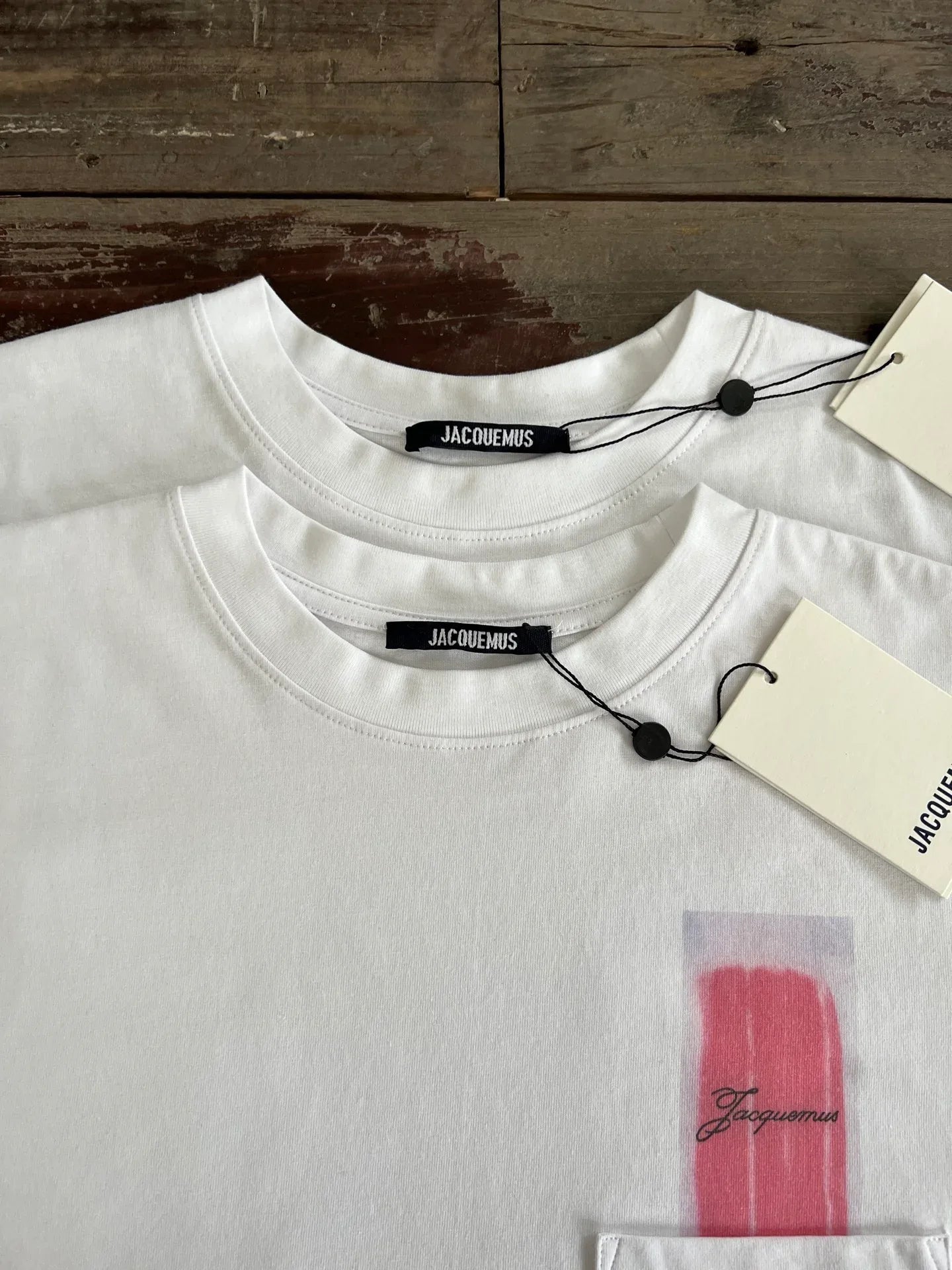 JACQUEMUS Men's Painted Pocket Detail Cotton T-Shirt