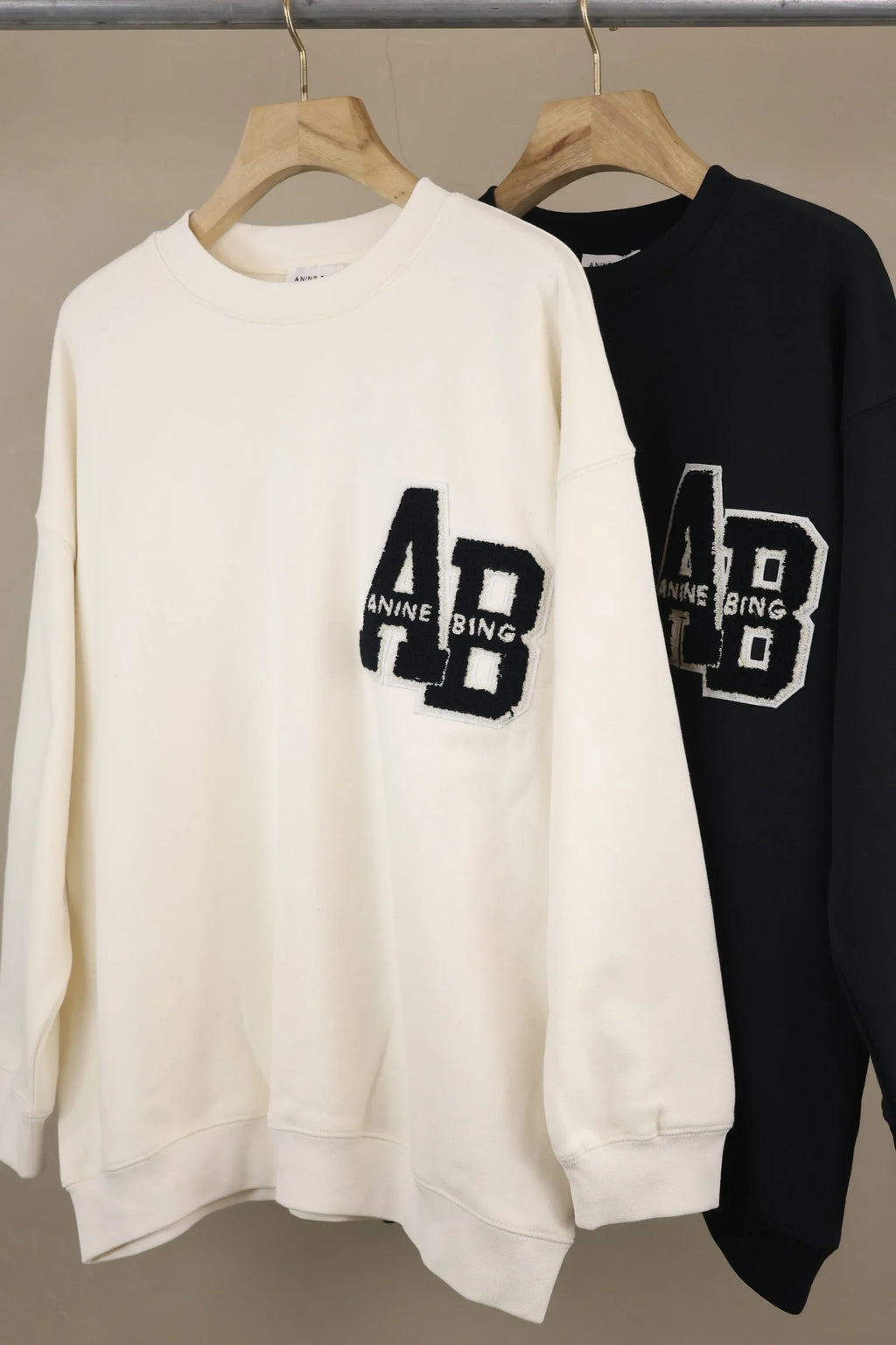 Anine Bing Women's AB Chenille Patch Oversized Sweatshirt