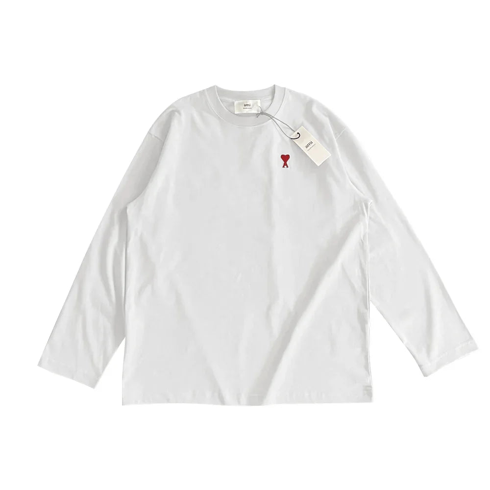 AMI Paris Women's Ami de Coeur Long Sleeve Cotton Tee