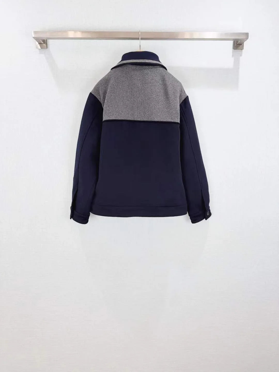 Women's Two-Tone Puffer Jacket with Stand Collar and Contrast Paneling - SenopekooCLO