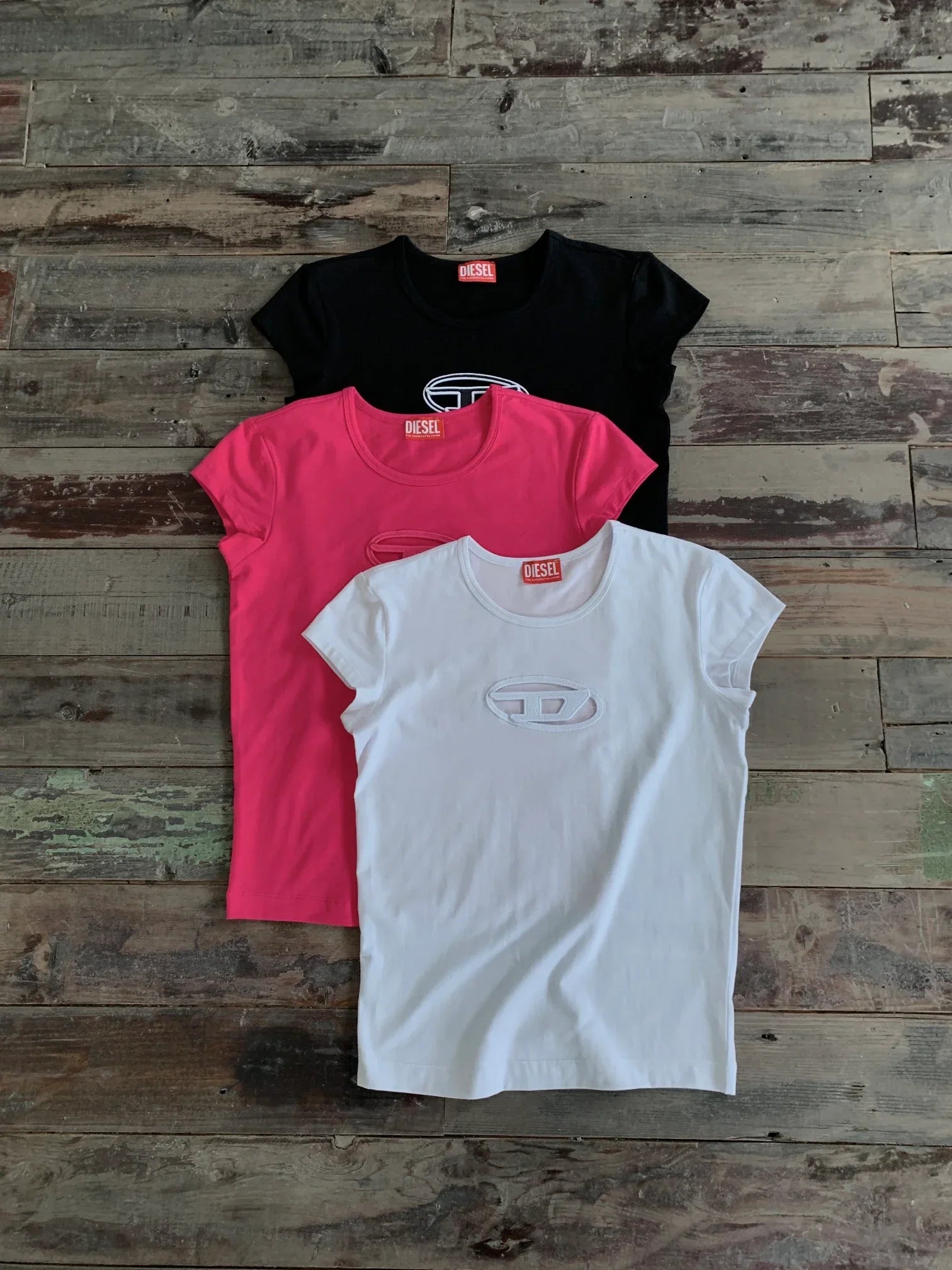 DIESEL Women's Oval D Cut-Out Slim Fit Graphic T-Shirt