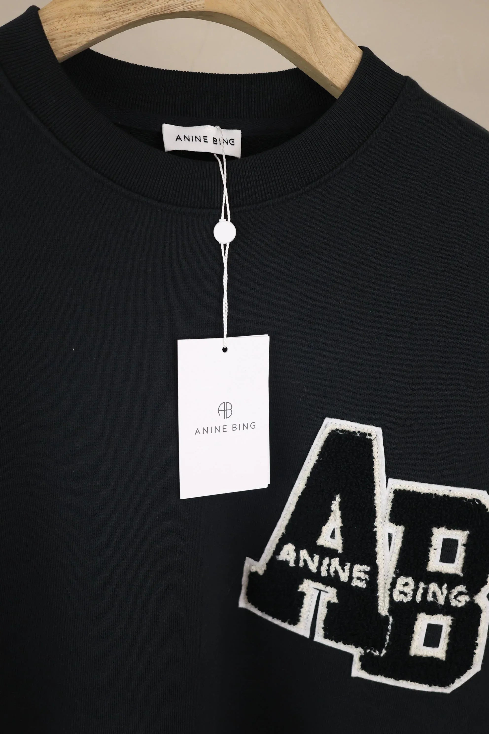 Anine Bing Women's AB Chenille Patch Oversized Sweatshirt