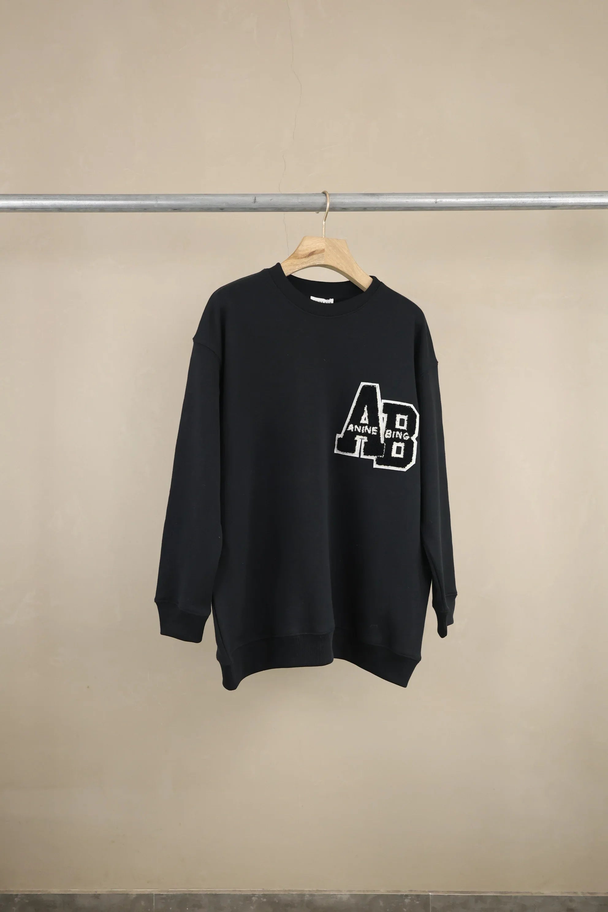 Anine Bing Women's AB Chenille Patch Oversized Sweatshirt