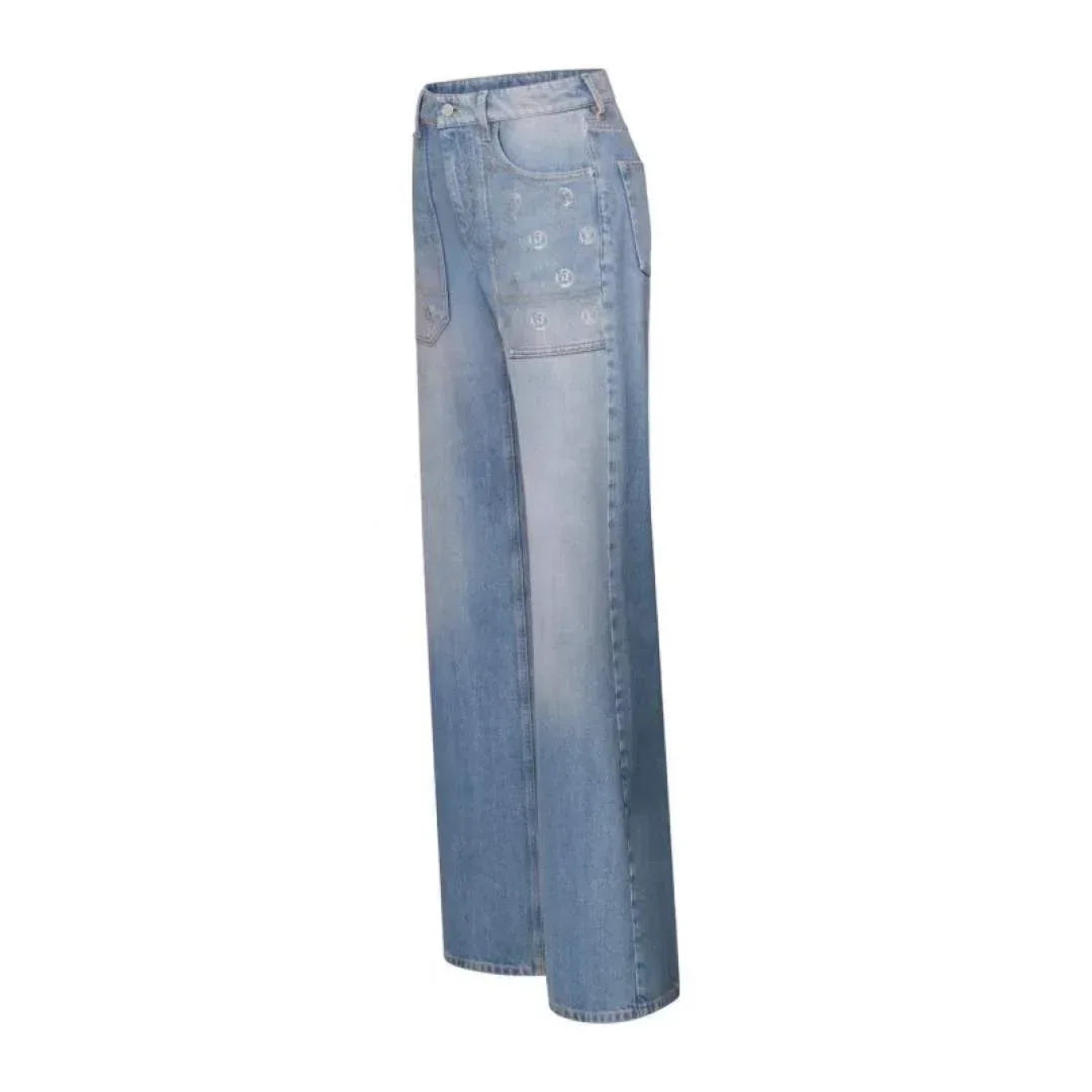 Women's Vintage Wash Denim Shorts with Embroidered Patches and Relaxed Fit - SenopekooCLO