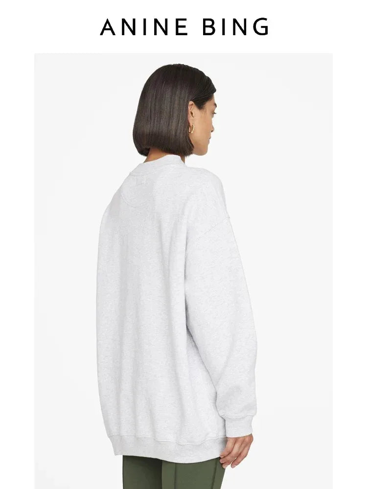 Anine Bing Women's Sport Chenille Logo Oversized Sweatshirt