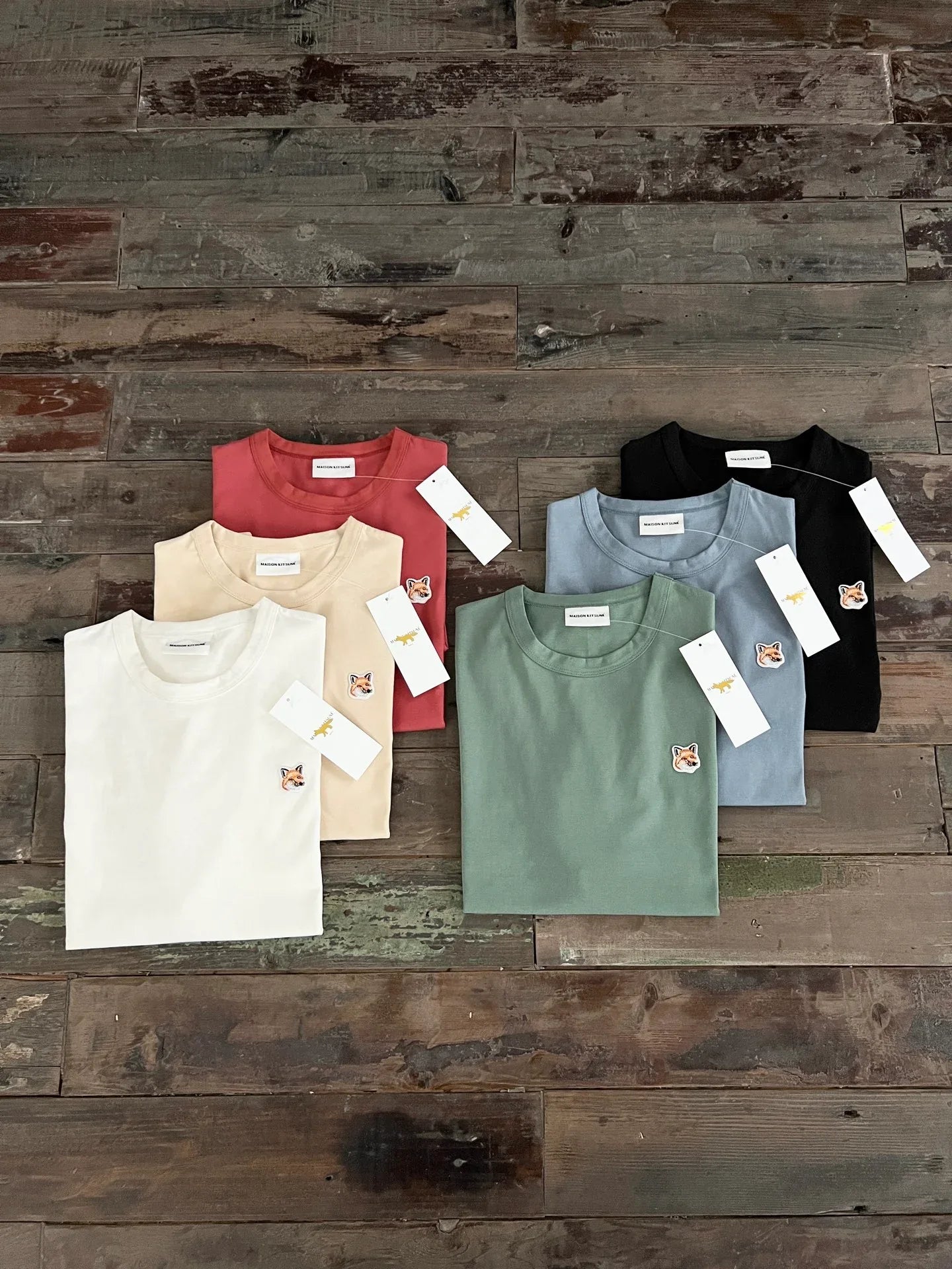 Maison Kitsuné Men's Classic Fox Head Patch Cotton Tee