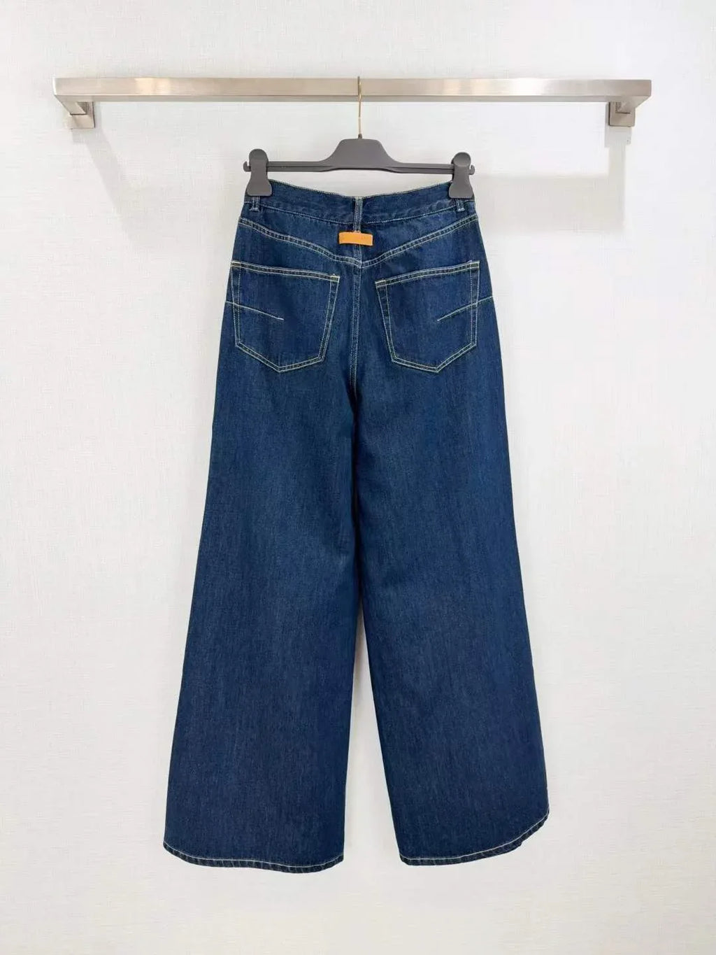 Women's Asymmetric Wrap Jeans with Contrast Stitch Detailing and Curved Pockets - SenopekooCLO