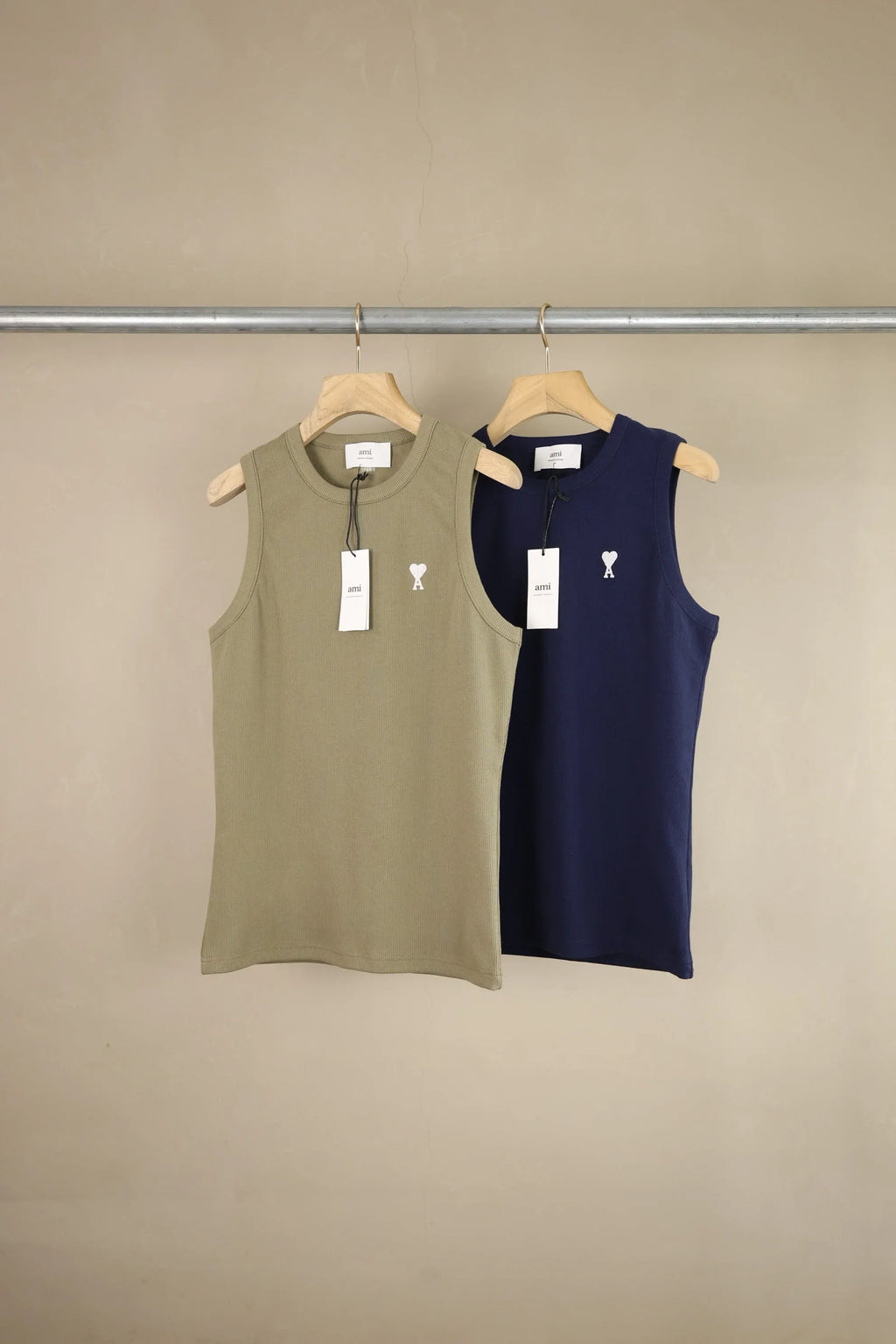 AMI Paris Women's Ami de Coeur Ribbed Cotton Tank Top