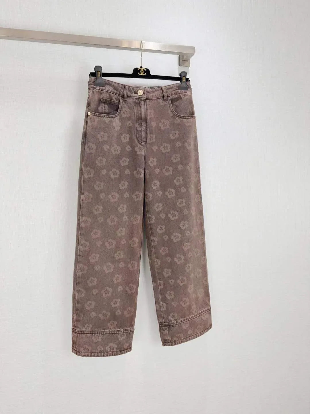 Women's Relaxed-Fit Trousers with Floral Embroidery and Casual Elegance - SenopekooCLO