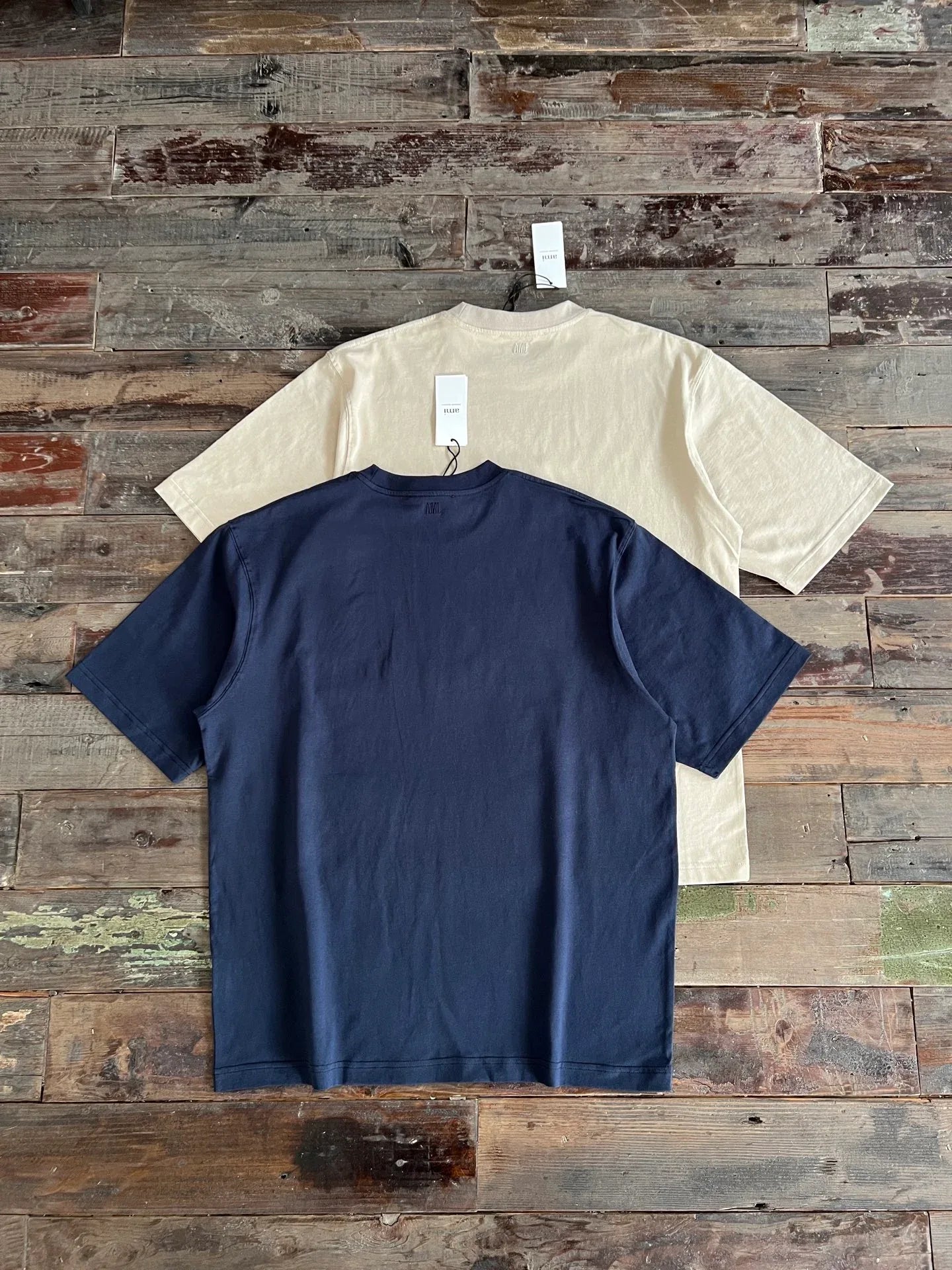 AMI Paris Men's Chenille Logo Relaxed Cotton Tee