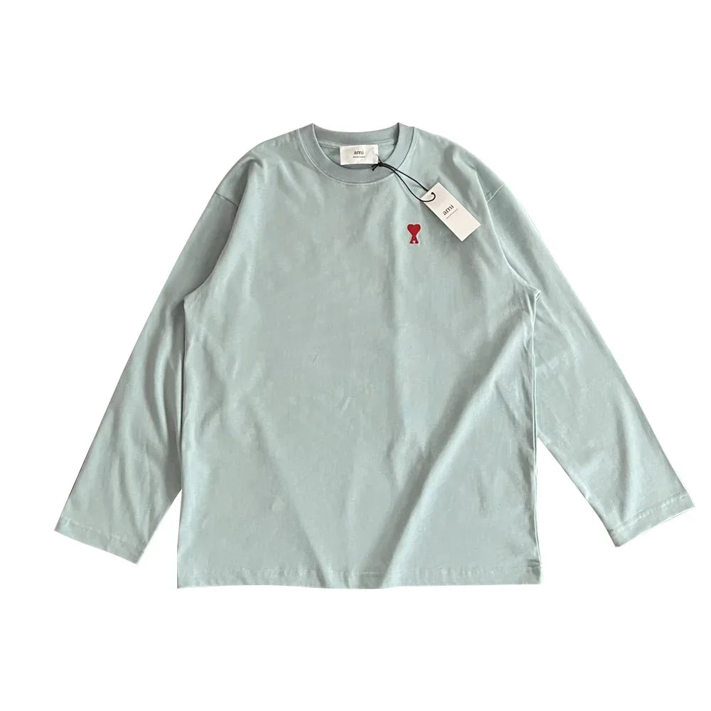 AMI Paris Women's Ami de Coeur Long Sleeve Cotton Tee