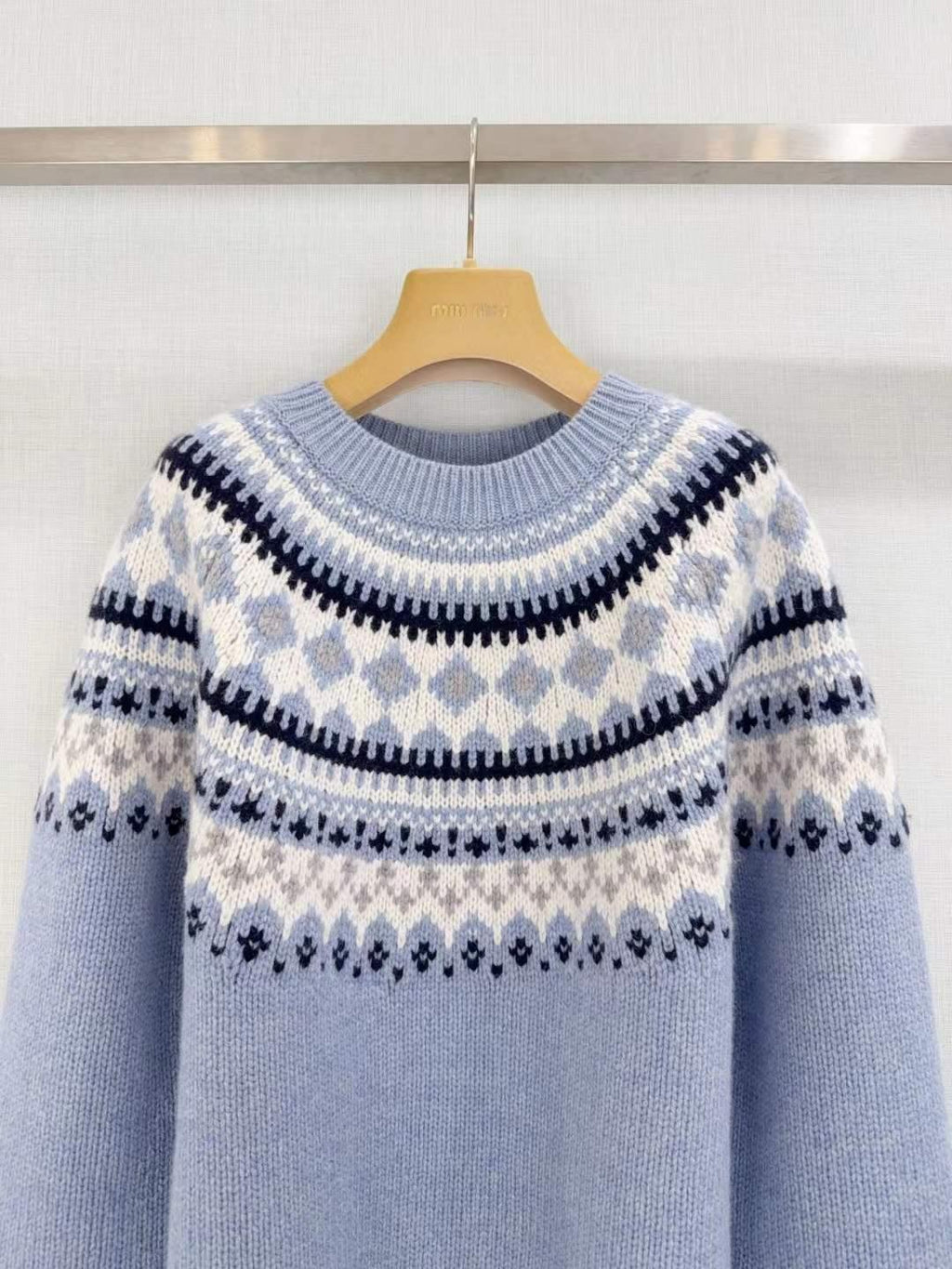 Unisex Fair Isle Knit Sweater with Geometric Patterns and Soft Cotton Blend - SenopekooCLO