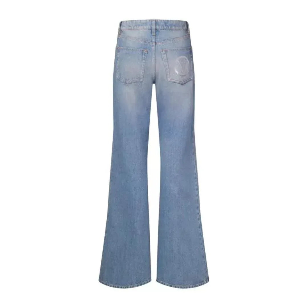 Women's Vintage Wash Denim Shorts with Embroidered Patches and Relaxed Fit - SenopekooCLO