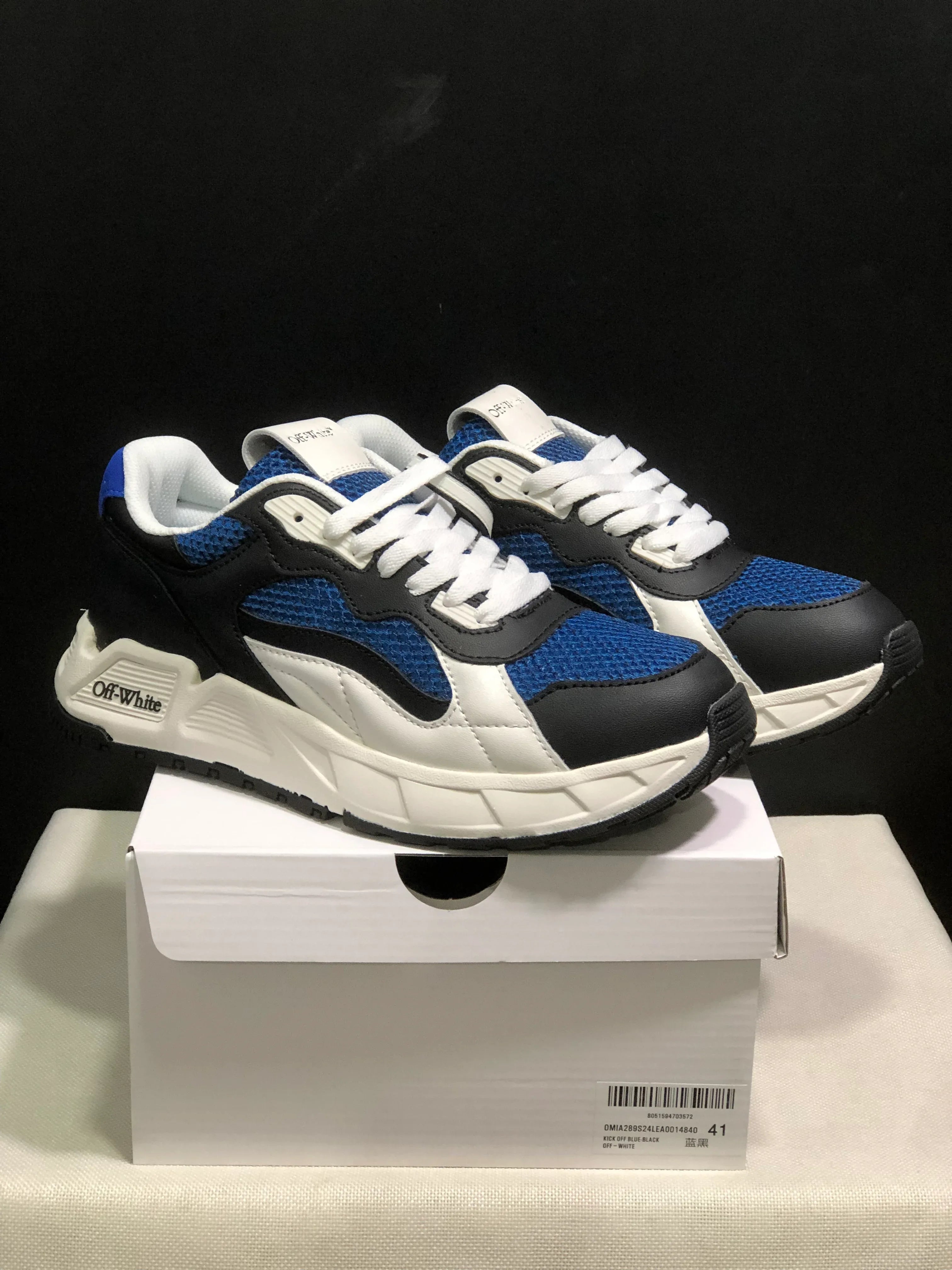 OFF WHITE Kick Off Leather Sneakers - SenopekooCLO