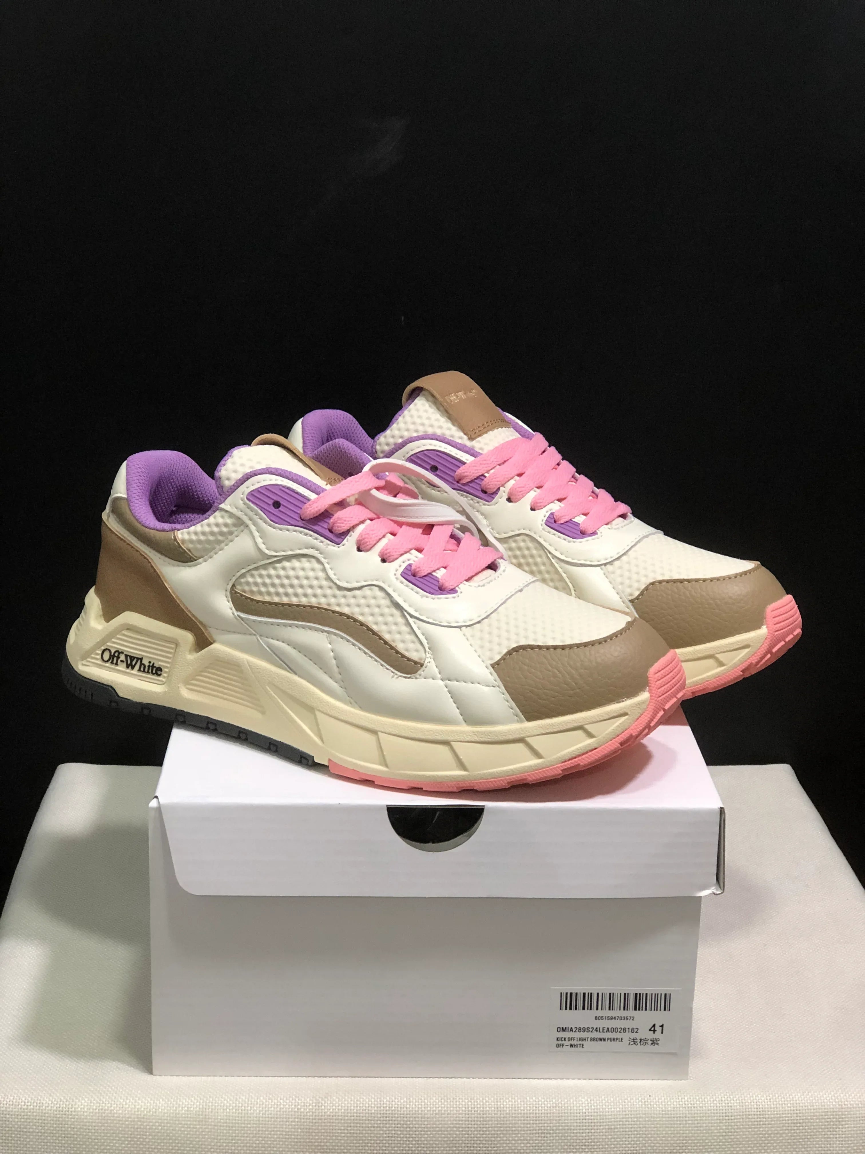 OFF WHITE Kick Off Leather Sneakers - SenopekooCLO