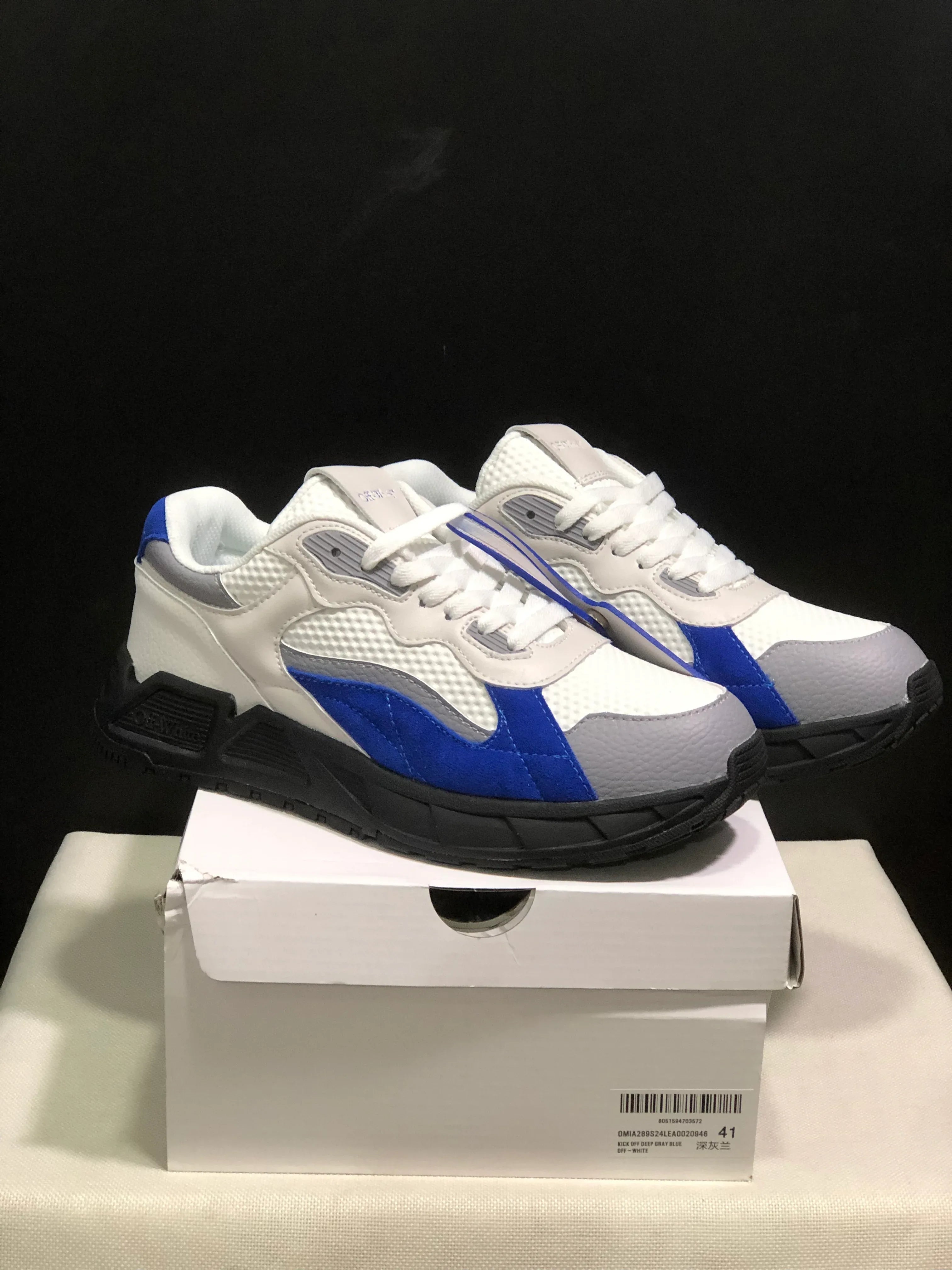 OFF WHITE Kick Off Leather Sneakers - SenopekooCLO