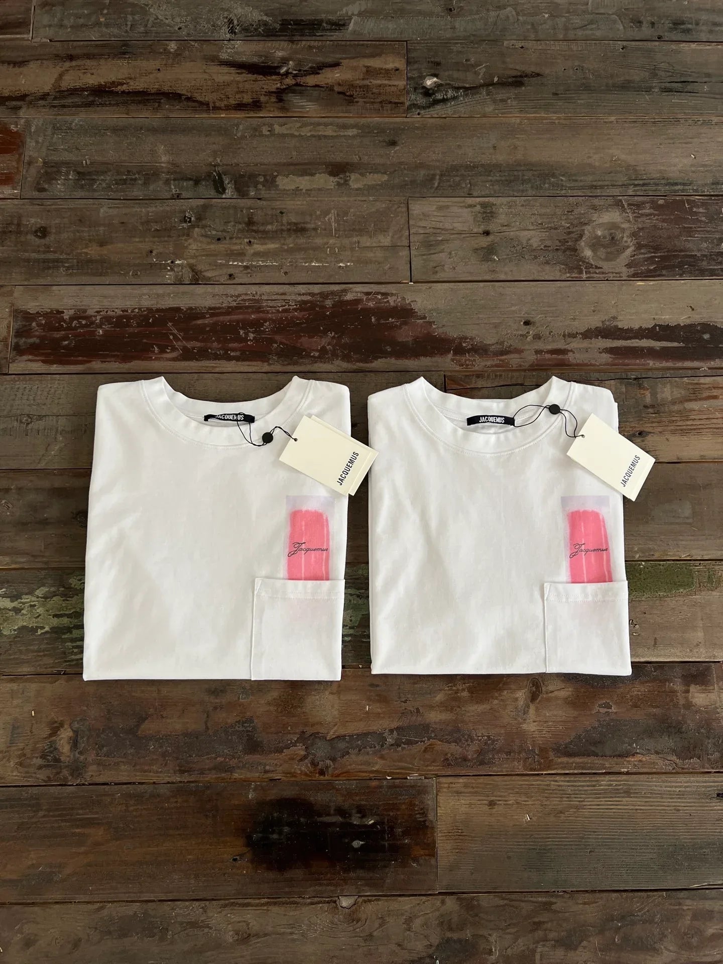 JACQUEMUS Men's Painted Pocket Detail Cotton T-Shirt