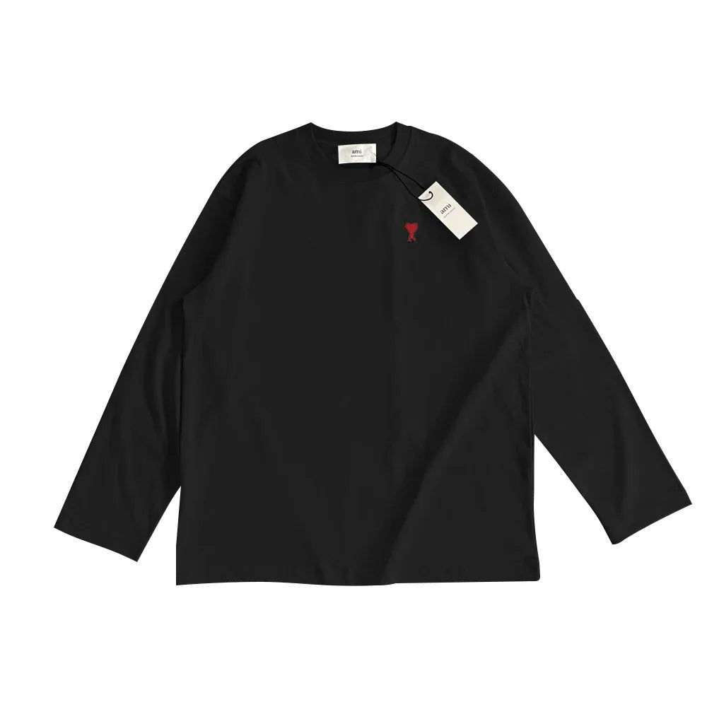 AMI Paris Women's Ami de Coeur Long Sleeve Cotton Tee