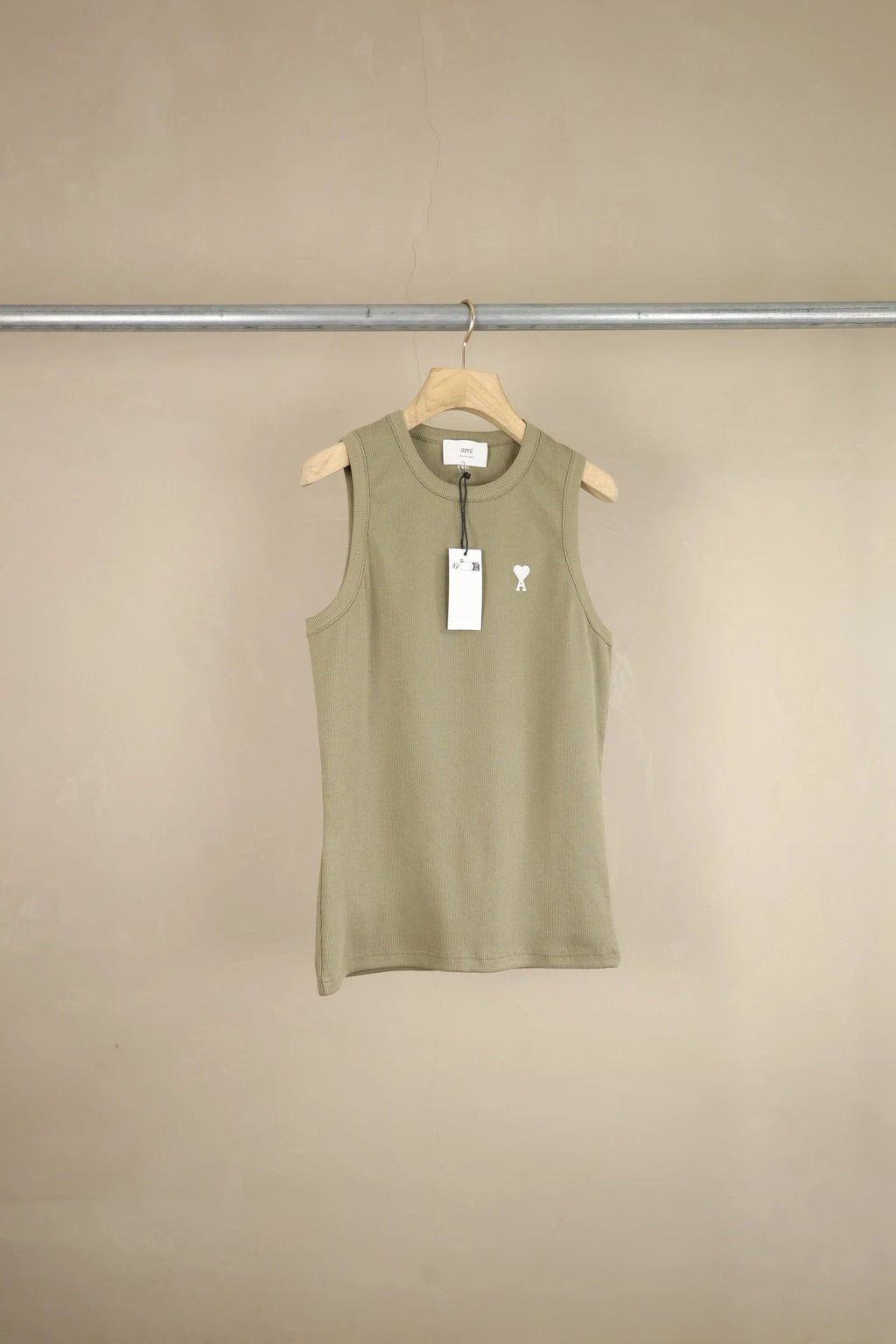 AMI Paris Women's Ami de Coeur Ribbed Cotton Tank Top
