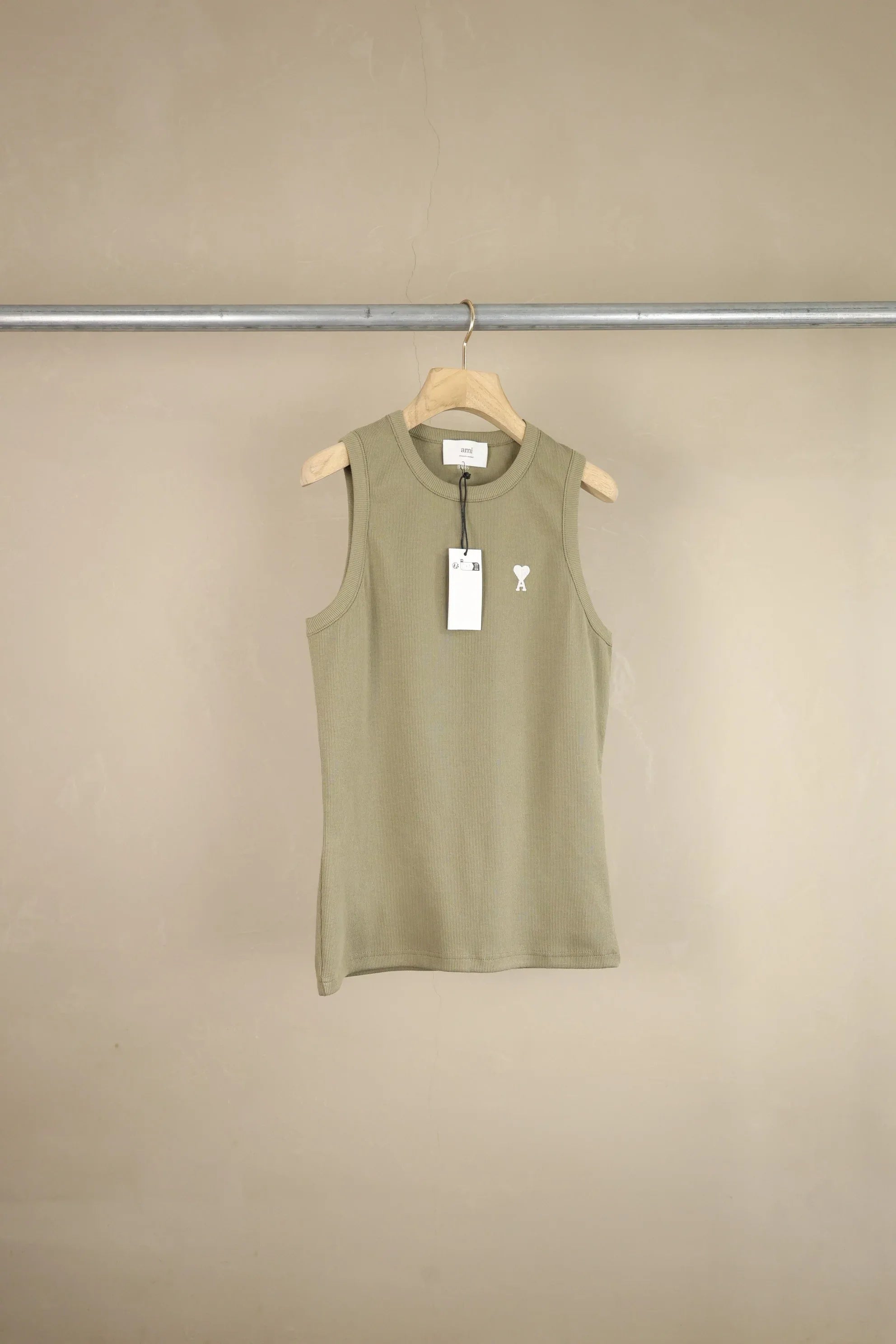 AMI Paris Women's Ami de Coeur Ribbed Cotton Tank Top