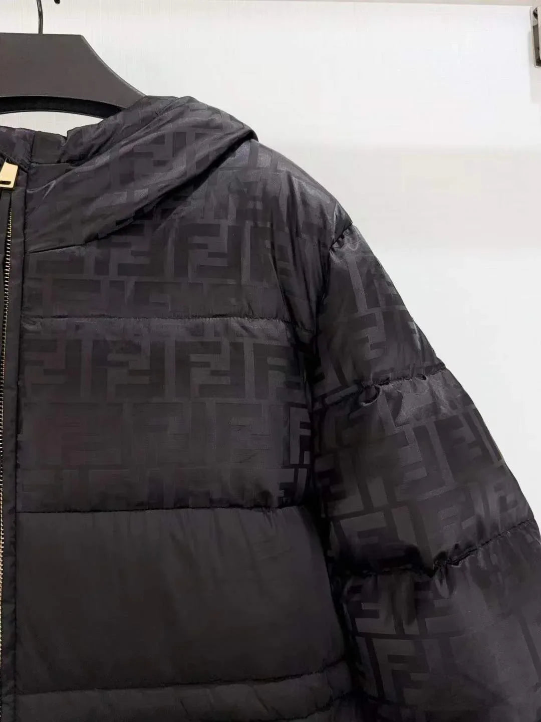 Unisex Quilted Longline Puffer Coat with Stand Collar and Secure Pockets - SenopekooCLO