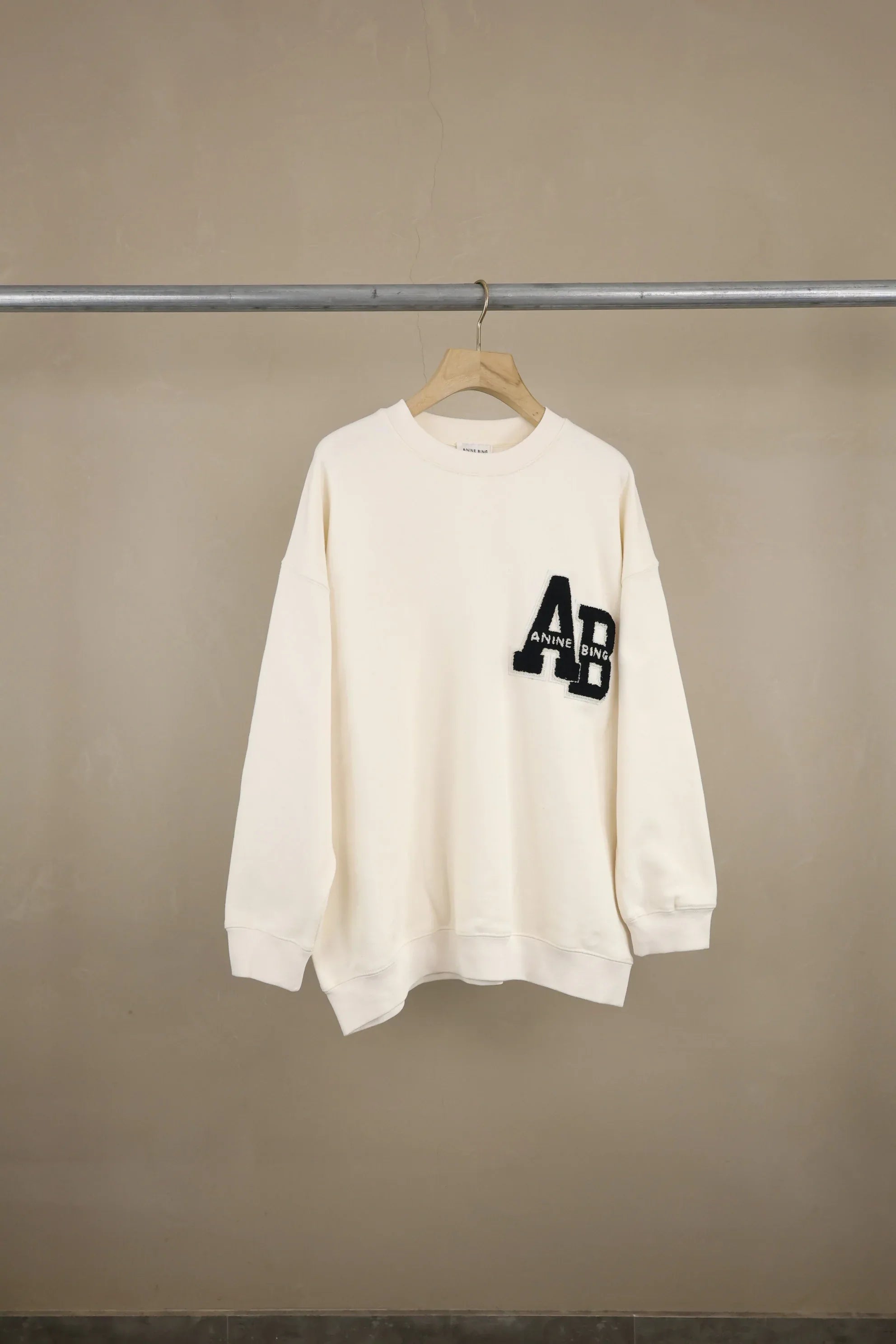 Anine Bing Women's AB Chenille Patch Oversized Sweatshirt