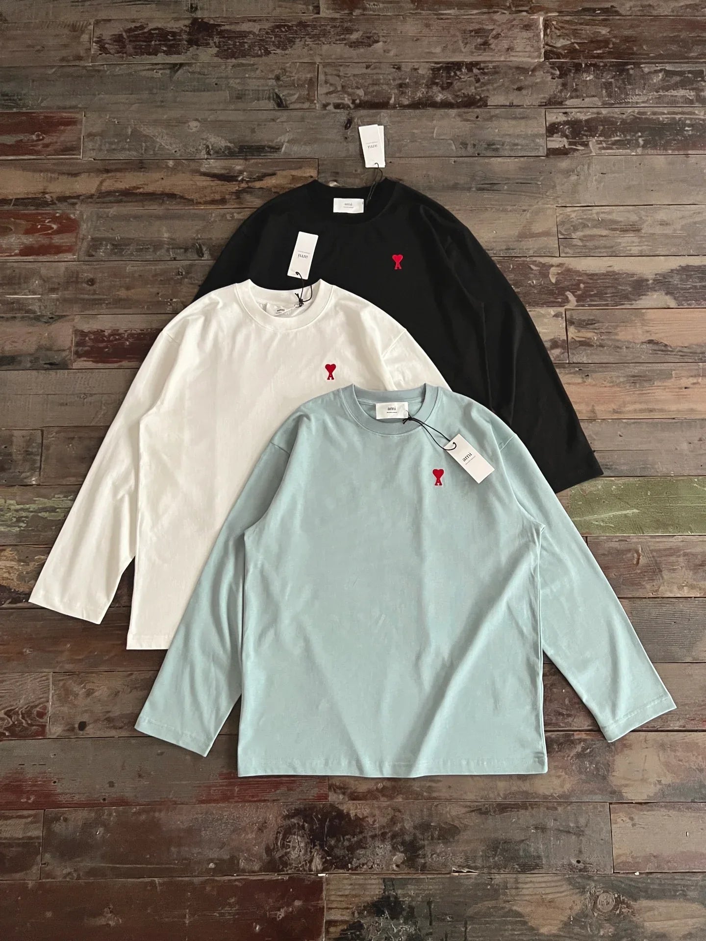 AMI Paris Women's Ami de Coeur Long Sleeve Cotton Tee