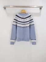 Unisex Fair Isle Knit Sweater with Geometric Patterns and Soft Cotton Blend - SenopekooCLO