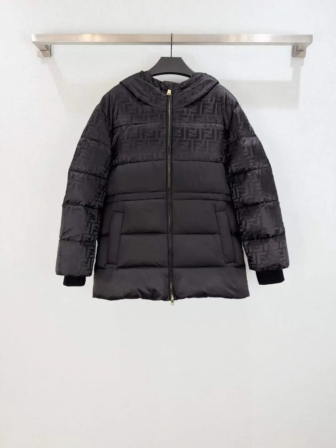 Unisex Quilted Longline Puffer Coat with Stand Collar and Secure Pockets - SenopekooCLO