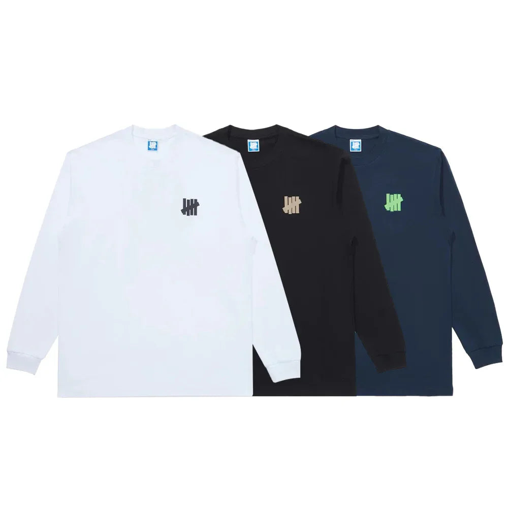 UNDEFEATED Men's 5 Strike Logo Long Sleeve Cotton Tee