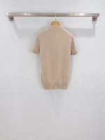 Women's Classic Knit Short Sleeve Top with Button Detail and Ribbed Trim - SenopekooCLO