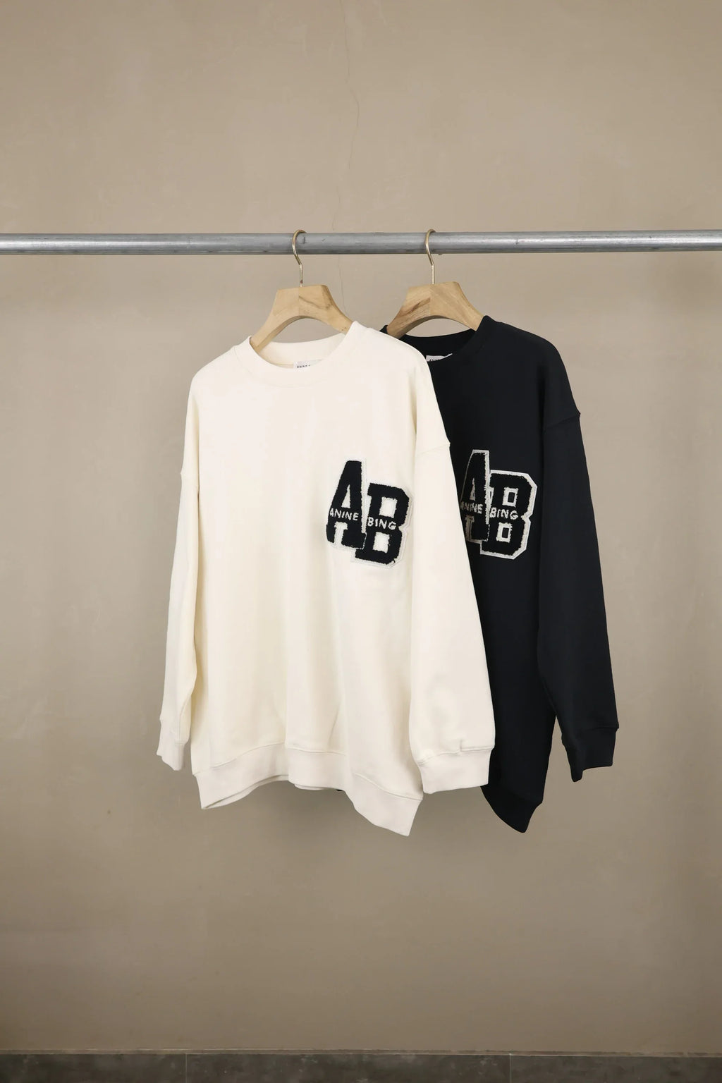 Anine Bing Women's AB Chenille Patch Oversized Sweatshirt