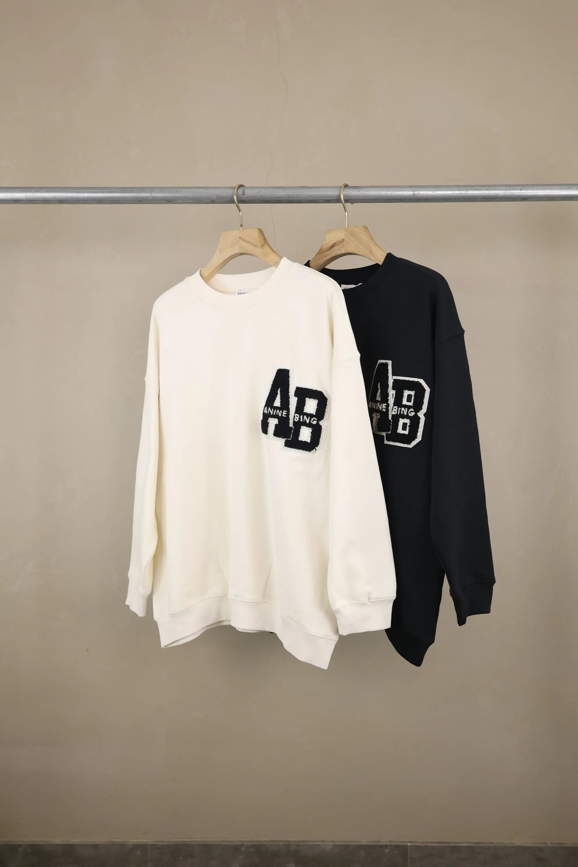 Anine Bing Women's AB Chenille Patch Oversized Sweatshirt