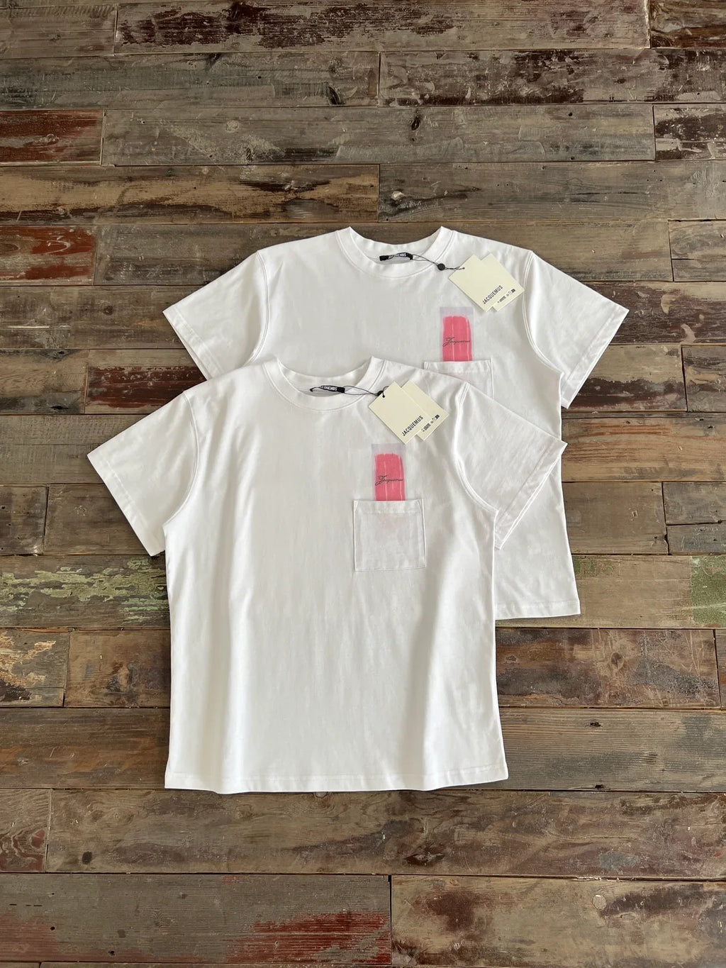 JACQUEMUS Men's Painted Pocket Detail Cotton T-Shirt