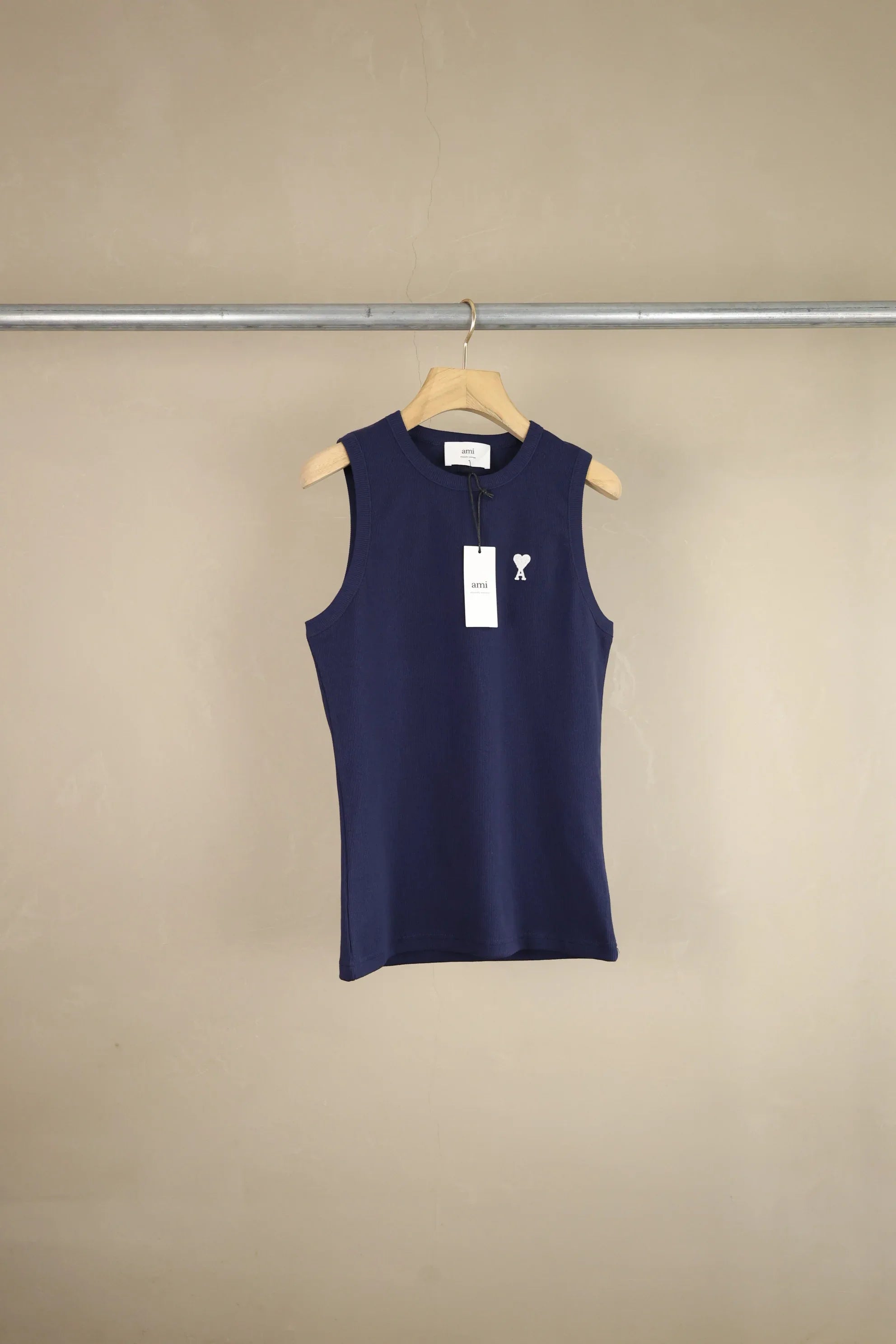 AMI Paris Women's Ami de Coeur Ribbed Cotton Tank Top